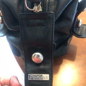 Perlina Black Leather Bag